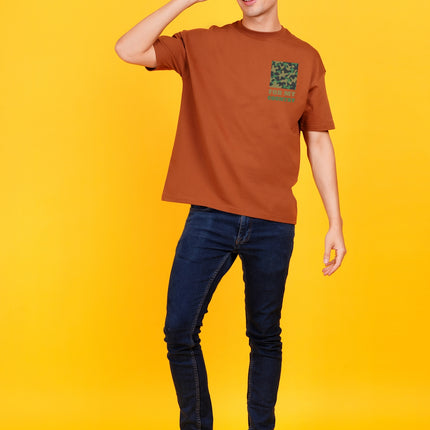 Brown For My Country Graphic Oversized T-Shirt