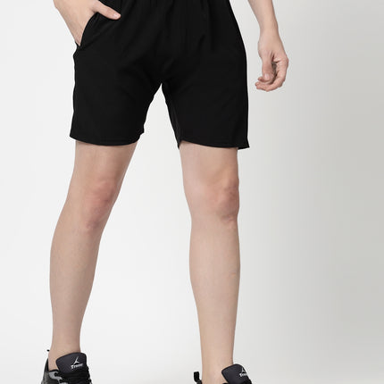 Dafabfit Solid Men Black Sports Shorts