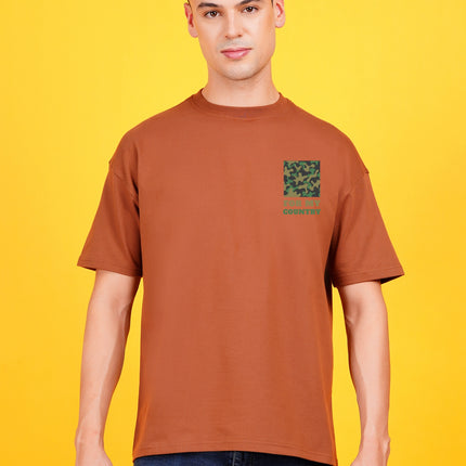 Brown For My Country Graphic Oversized T-Shirt