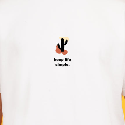 Off White Keep Life Simple Graphic Oversized T-Shirt