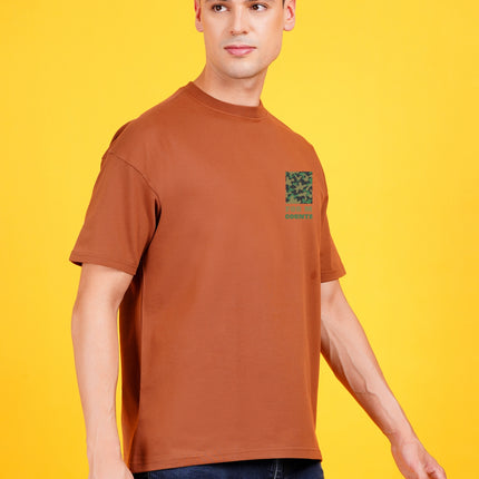 Brown For My Country Graphic Oversized T-Shirt