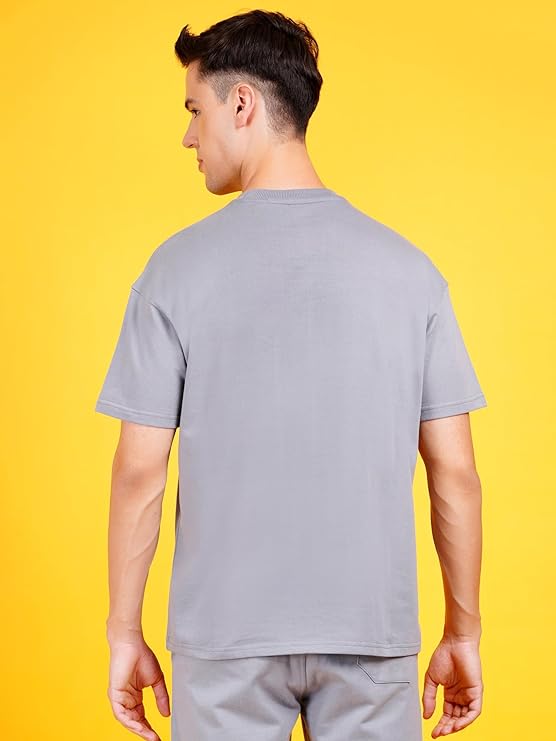 Solids: Grey Drop Shoulder T-Shirts