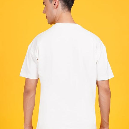 Solids: Off White Drop Shoulder T-Shirts