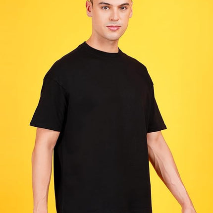 Solids: Black Drop Shoulder T-Shirts