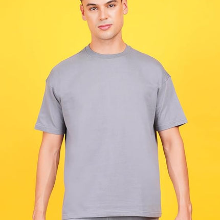 Solids: Grey Drop Shoulder T-Shirts