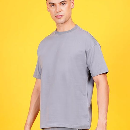 Solids: Grey Drop Shoulder T-Shirts