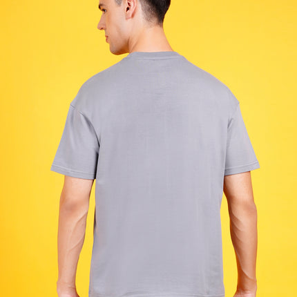 Grey For My Country Graphic Oversized T-Shirt