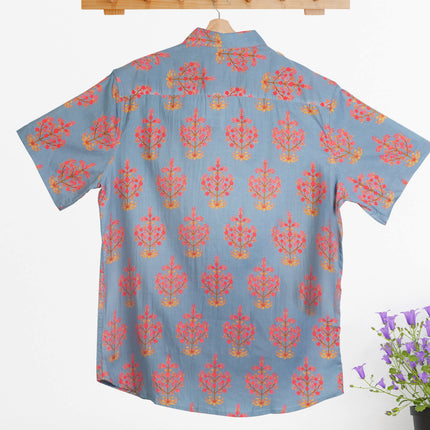 Men Print Half Sleeve Cotton Shirt For Men