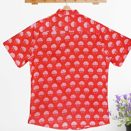 Men Print Half Sleeve Cotton Shirt For Men