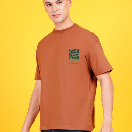 Brown For My Country Graphic Oversized T-Shirt