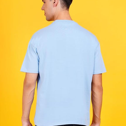 Solids: Blue Drop Shoulder T-Shirts