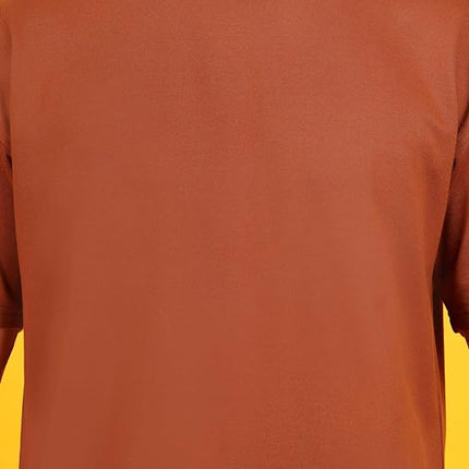 Solids: Brown Drop Shoulder T-Shirts