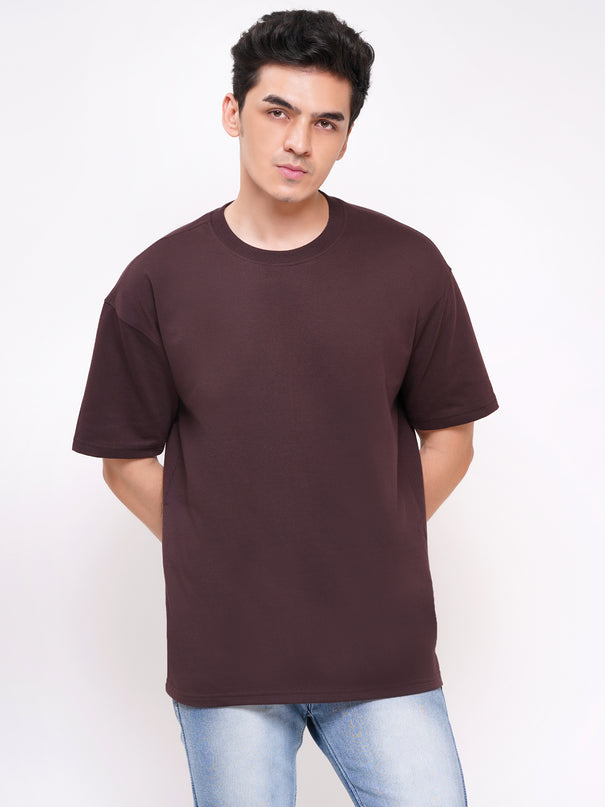 SOLIDS: HEAVY GSM DROP SHOULDER COFFEE T SHIRTS