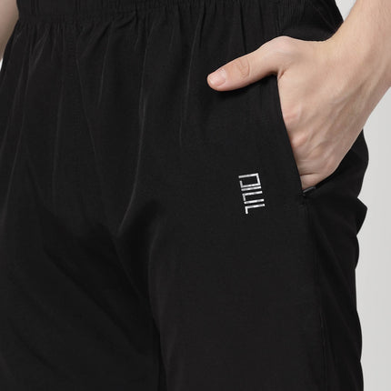 Solid Men Black Sports Shorts