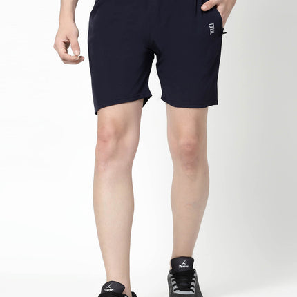 Solid Men Navy Blue Sports Shorts