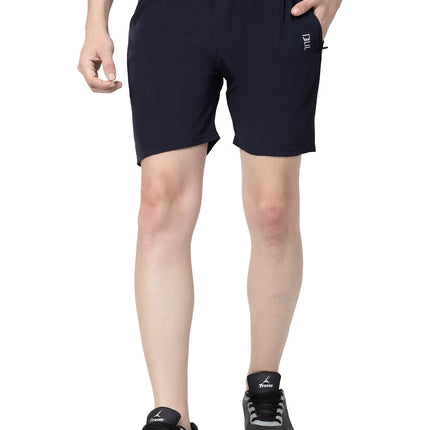 Solid Men Navy Blue Sports Shorts