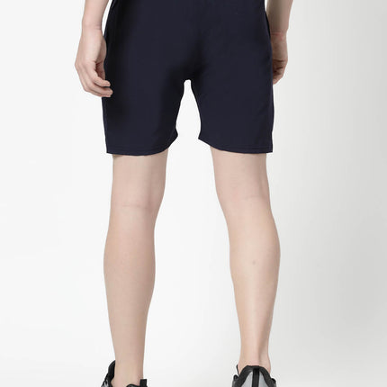 Solid Men Navy Blue Sports Shorts