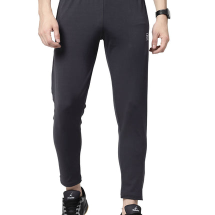 Men Solid Grey Activewear Track Pants