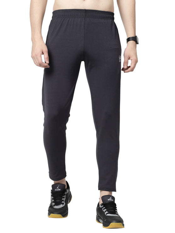 Men Solid Grey Activewear Track Pants