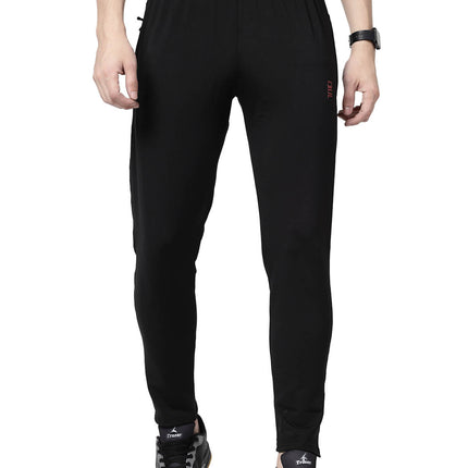 Men Solid Black Activewear Track Pants