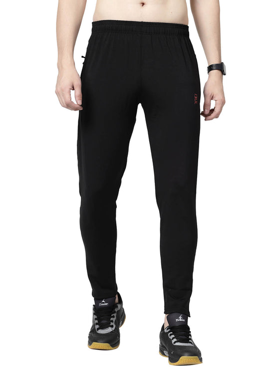 Men Solid Black Activewear Track Pants