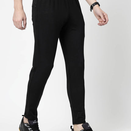 Men Solid Black Activewear Track Pants