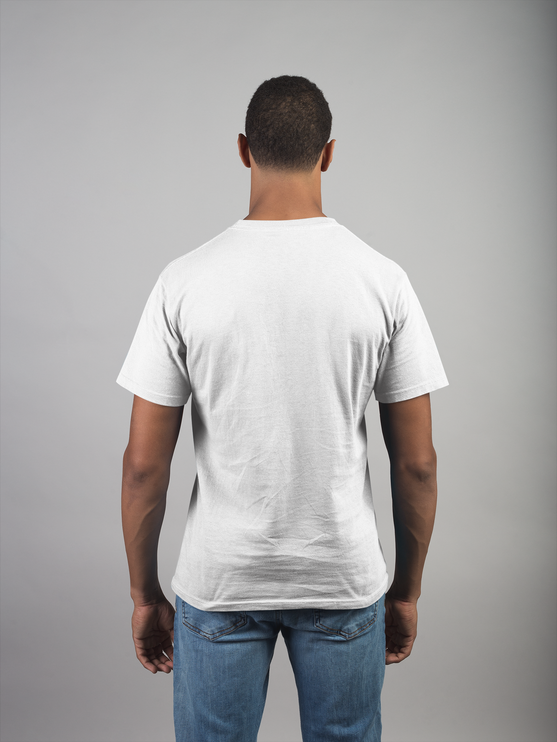 Men Solid Round Neck Pure Cotton White T-Shirt