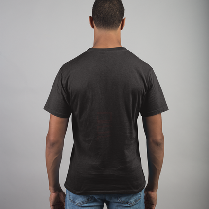 Men Printed Round Neck Pure Cotton Black T-Shirt