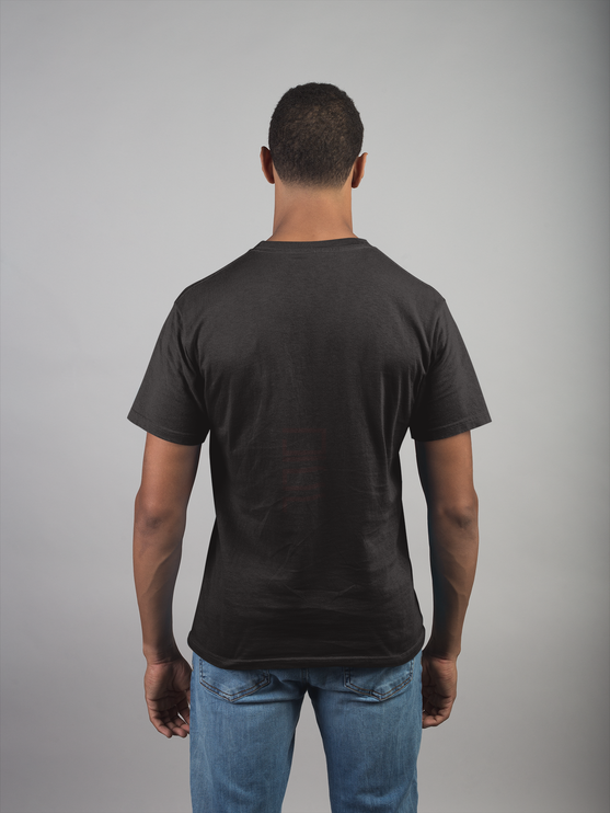 Men Printed Round Neck Pure Cotton Black T-Shirt