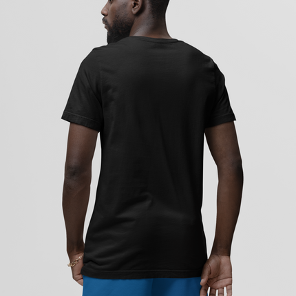 Men Solid Round Neck Pure Cotton Black T-Shirt