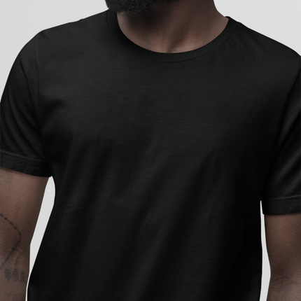 Men "Shree Ram" Back Printed Round Neck Pure Cotton Black T-Shirt