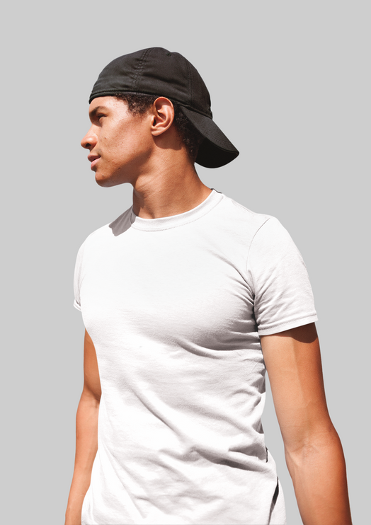 Men Solid Round Neck Pure Cotton White T-Shirt